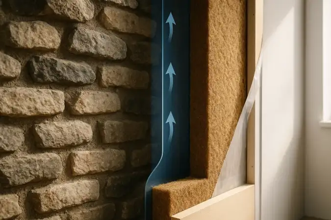 Lame d'air : Clé de l'isolation des murs en pierre